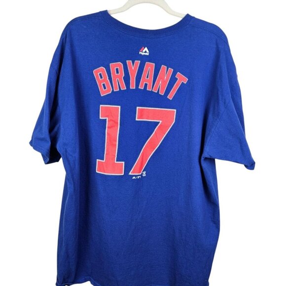 Chicago Cubs‎ Blue T-shirt Mens Size XXL Short Kris Bryant #17 MLB 2015 - Picture 1 of 9